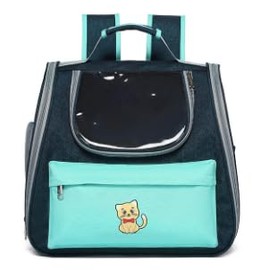 Pet Carrier Backpack with Bubble Window, Cat Carrier Backpacks, Expandable Cat Backpack with Breathable Mesh, Transparent & Foldable Pet Carrier for Travel Hiking Dogs Puppies Up to 17 Lbs