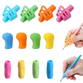 Toulifly Writing Aid for Children's Pens, Rubber Pencil Grips, Pack of 12 Comfortable Learning to Write Handles, Ergonomic Pencil Grips for Children, Writing Aid for Children's Pen