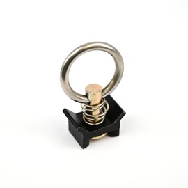 VanEssential Venture L-Track Spring Loaded Adjustable Tie Down Ring - Black - 4 pcs