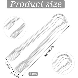 Clear Buffet Plastic Tong,Mini Plastic Buffet Serving Tong,Buffet Serving Tong Mini Serving Utensil Tong,Plastic Serving Utensil,6Pcs Clear Kitchen Tong Mini Serving Utensil Tong,Mini Plastic Ice Tong
