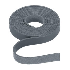 Rebower - Cordón plano de piel sintética de 39 pulgadas, 8 mm, correa de piel sintética, [para hacer joyas, manualidades, proyectos, cinturones, llaveros, accesorios]-1 m/gris oscuro