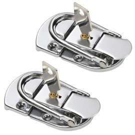 MroMax 2PCS Metal Small Size Suitcase Lock Hasp 2.64" x 1.34" Catch Latch with Keys Silver Tone