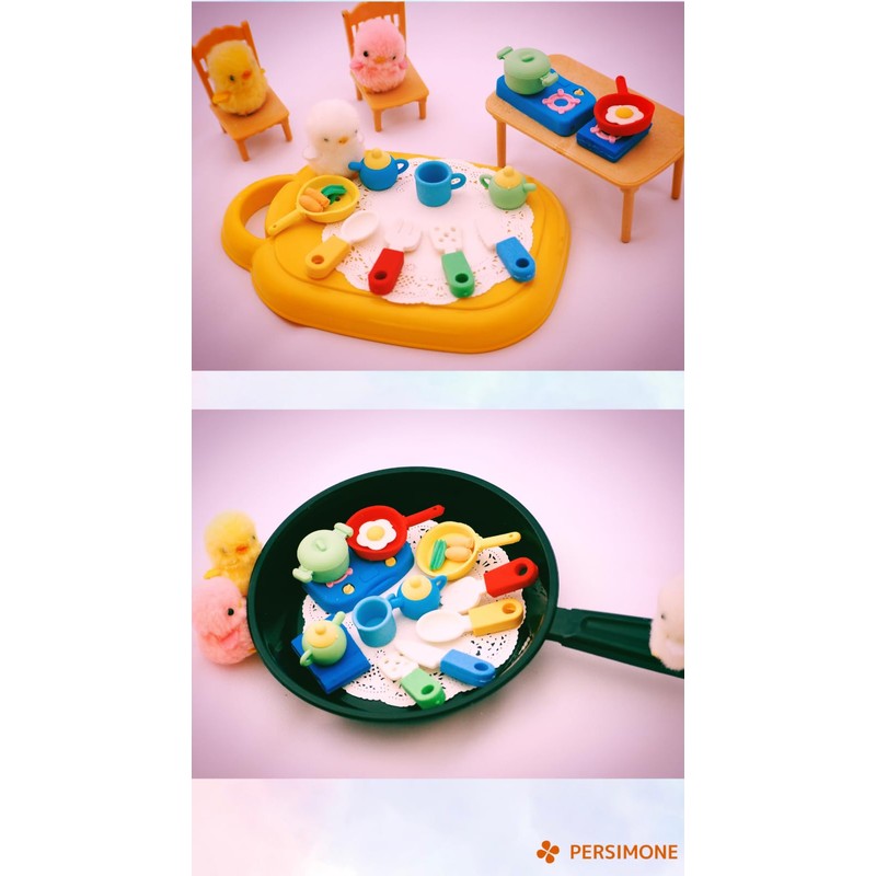 PERSIMONE Mini Erasers Funny Stationery School Educational Miniature Decor Pretend