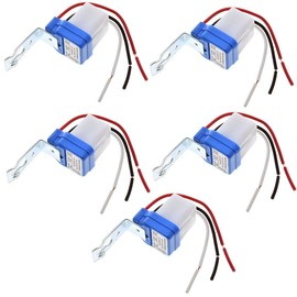 5 Pcs AC DC 110V 10A Auto On/Off Photocell Light Switch Photocell Photo Switch Photoelectric Switch Photocell Control Light Sensor Switch Dusk to Dawn Photocell Sensor (AC DC 110V)