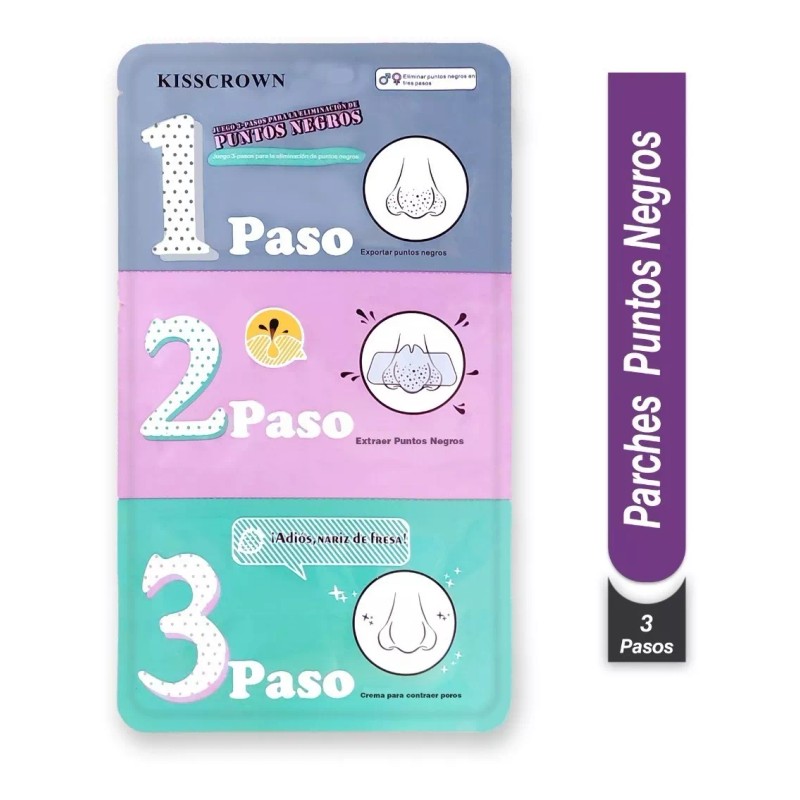 Kiss Crown Mascarilla 3 Pasos Elimina Puntos Negros Tiras Para
