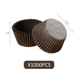 1000 Stück braune Mini-Kuchen-Pappbecher, Eierkuchen-Dessert-Plätzchen-Papierschalen, spezielle backende runde Pappbecher, Muffins, Schokoladen-Pappbecher