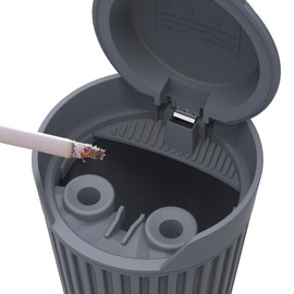 星光産業 車内用品 灰皿 EXEA(エクセア) ミリタリースタイル ガードアッシュ グレー EN-6