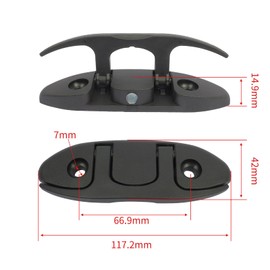 5" Folding Dock Cleat 2 Pack, Flip Up Boat Mooring Cleats with Screws, Marine Grade Nylon Low Profile Cleat for Boat, Kayak Dock