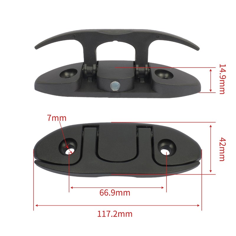 5" Folding Dock Cleat 2 Pack, Flip Up Boat Mooring
