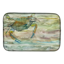 Caroline's Treasures SC2013DDM Blue Crab Sunset Dish Drying Mat Absorbent Dish Drying Mat Pad for Kitchen Counter Dish Drainer Mat for Countertop, 14 x 21", Multicolor