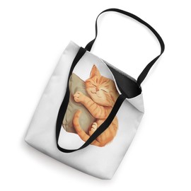 Sleeping Pet Kitten Pillow Hug Lover Cute Ginger Cat Tote Bag