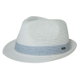 Comhats® Men’s Handmade Panama Hat, Sun Hat, Straw Hat, Fedora Hat - 16010_ white-blue, size: l