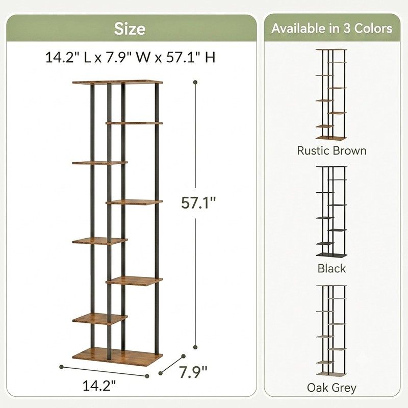 JEPRECO Corner Tall Plant Stand Indoor 8 Tier 10 Potted,