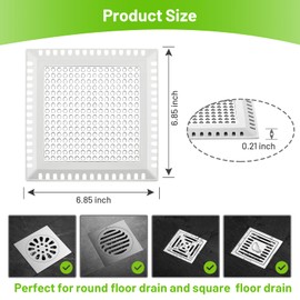 Aluvor Shower Drain Cover - Quality Hair Catcher, Square Design - No Rust!