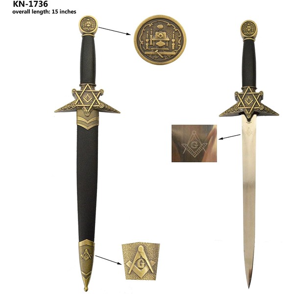 SplendidGifts KN-1736 Masonic Dagger