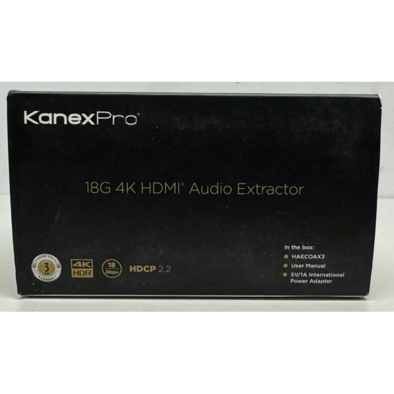 KanexPro HAECOAX3 18G 4K HDMI Audio Extractor NEW