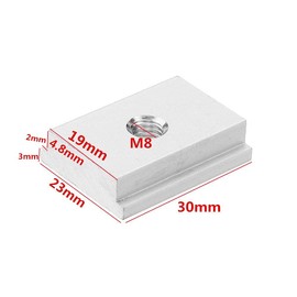 Namvo Pack of 10 M8 T-slot nut, aluminium sliding T-nut, threaded T-rail sliding nut, T-sliding nut block for woodworking tool, slot attachment