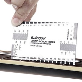 String Action Gauge Ruler, Guitar Height Gauge, Guitar Set Up Repairing Luthier Tool for Guitar,Ukulele,Bass,Banjo,Mandolin