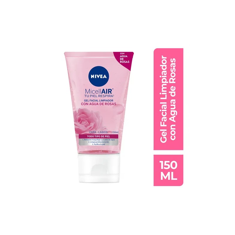 Gel Facial Limpiador Nivea Agua De Rosas 150 Ml