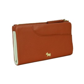 RADLEY London Womens Large Leather Flapover Matinee Purse Wallet Pockets in Terracota Orange