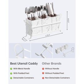 Marble Utensil Holder for Countertop - Stylish Marble Kitchen Accessories for Effortless Organization, Ideal Silverware Caddy for Party, Farmhouse Decor Friendly