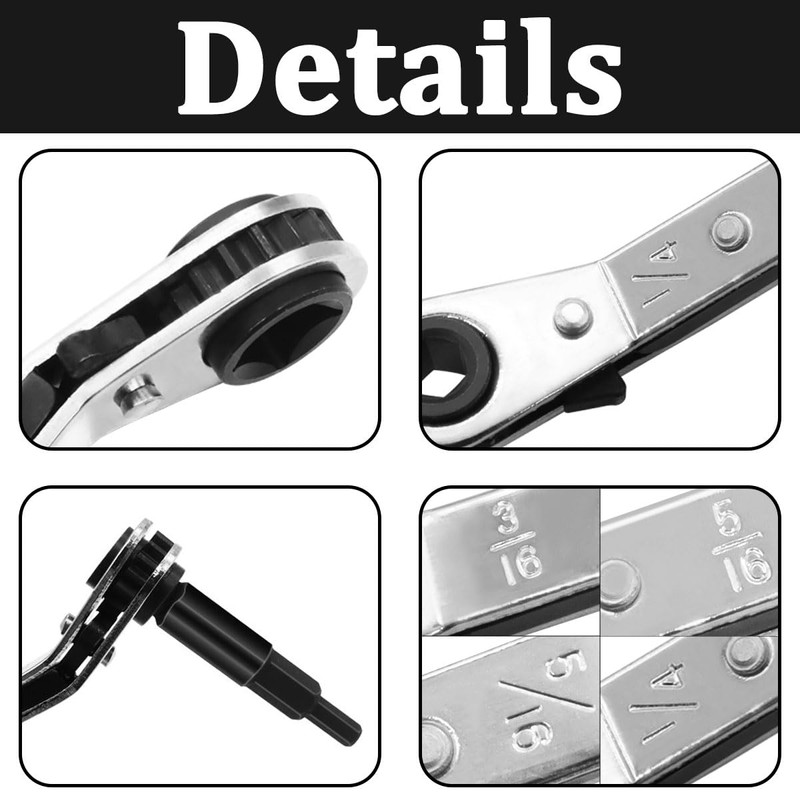 Seamaka Hvac Service Wrench Tools,3/16", 1/4", 5/16", 3/8" 4 IN