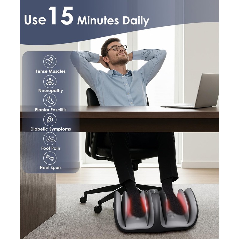 OOAMBB Foot Massager with Heat Remote Control, Deep Kneading