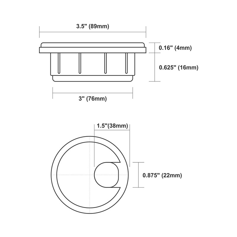 2 Pack Rok Hardware 3" (76mm) White Round Computer Desk