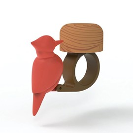 Winkee - Bird Bicycle Bell, Funny Bicycle Bell for MTB, E-Bike, Children's Bicycle & Road Bike, The Bicycle Woodpecker