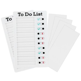 Pack of 2 Checklist Boards To Do List Checklists Board Memo Checklist Portable Memo Board Chore Chart for Children Adults RV Checklist Reminder with 4 Interchangeable Blank Papers