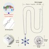 YL Snowflakes Necklace Sterling Silver Winter Pendant Created Sapphire Christmas