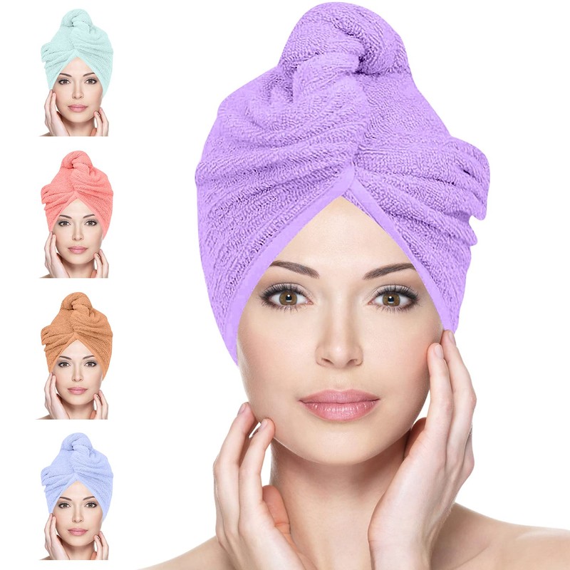 Glamza Microfibre Hair Towel Wrap Super Absorbing Twist Turban Hair