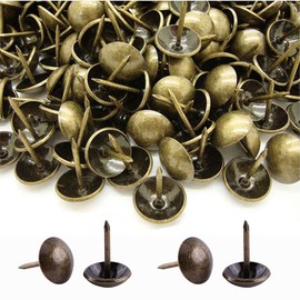 500 Pcs Upholstery Tacks, Antique Bronze Decorative Thumb Tacks, Furniture Push Nail Pins, Antique Push Studs Pins, Drawing Picture Chairs Carpet Nails Pins Studs Tacks(11 * 17mm)