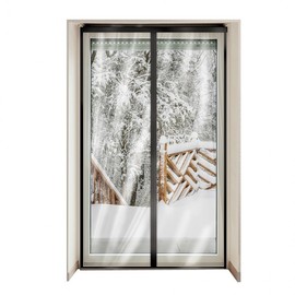 Thermal Magnetic Windproof Vinyl Curtain - Black, Medium 100x210cm