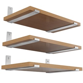 VOTZAAQ Floating Shelf Bracket 8 inch - Shelf Brackets Stainless Steel Solid J Lip Bracket for Wall, Kitchen, Nursery, Fireplace Mantel, Bookshelves, Bar Wall Shelves 6 Pack