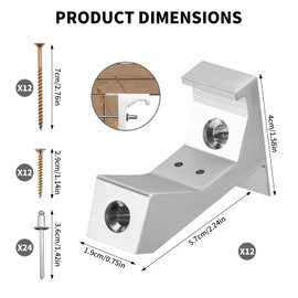Gosknor 12pcs Squeaky Floor Repair Kit, Aluminum Alloy Squeak No More Wood A Floor Gap Fix Fixer Tools to Fasten Subfloor for Eliminating Noise