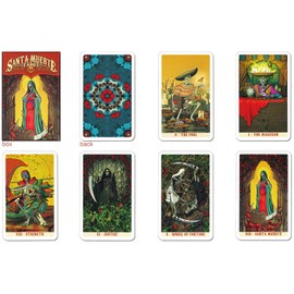Tarot Cards, Mini Size, Divination Telling, 78 Cards, Miniature, Santa Muerte, Japanese Instruction Manual Included, Pocket Manual, Weight Rider Edition