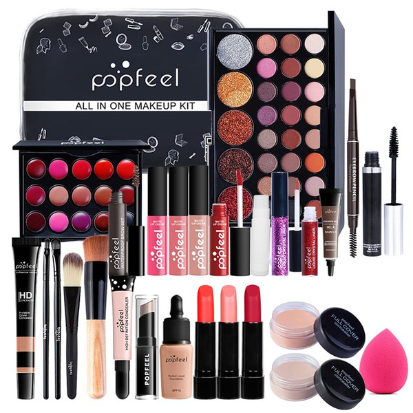 Chseeo make-up gift set, cosmetics set, make-up palettes, make-up case, make-up for face, eyes and lips
