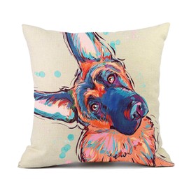 Redland Art Cute Pet Pit Bull Dogs Pattern Polyester Throw Pillow Covers Cushion Cover Pillowcases Home Decor 18" x 18" 45cm x 45cm