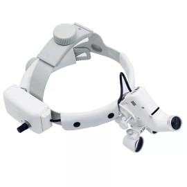 AZDENT 3.5X Dental Surgery Binocular Loupes Headband Magnifier + LED Headlight