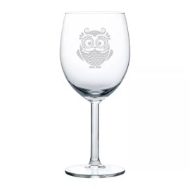 MIP Wine Glass Goblet Red or White Wine  10oz Owl Vintage