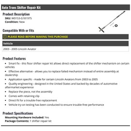 Marketplace Auto Parts Automatic Transmission Shifter Repair Kit - Includes Mounting Hardware - Compatible with 2003-2005 Lincoln Aviator