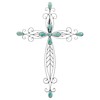 Dicksons Filigree Black Turquoise Stones 20 Inch Metal Decorative Hanging
