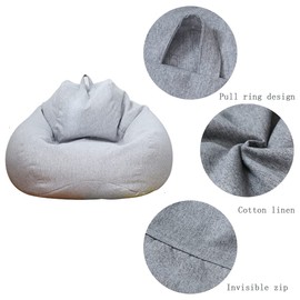 Highdi Bean Bag without Filling, Gaming Large Bean Bags Chair for Adult Teenagers, Polycotton Giant Living Room Bean Bag Khaki Beanbags Indoor Outdoor