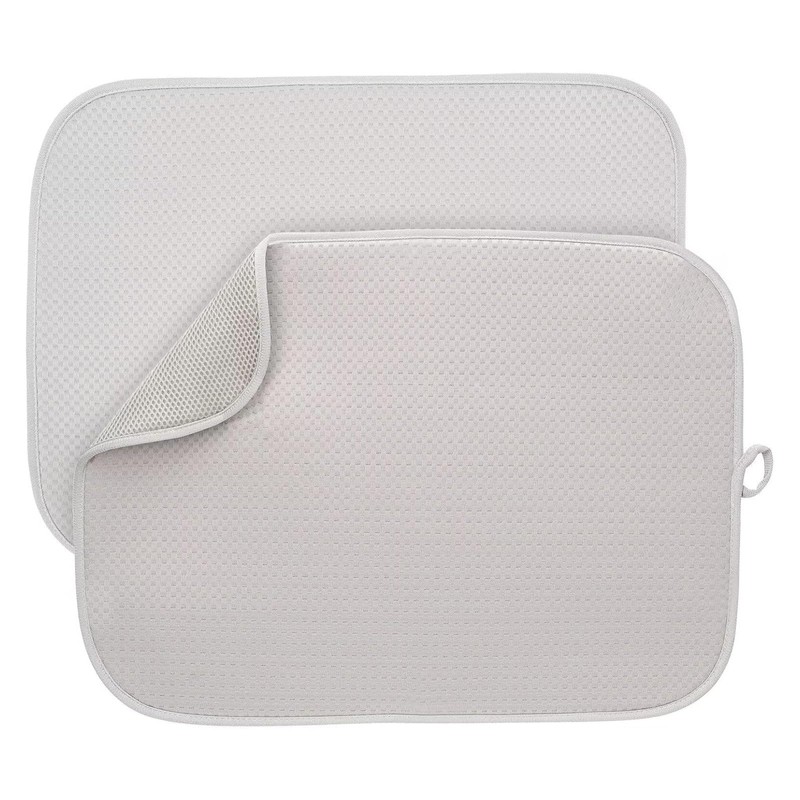 FULL BE DARE 2-Pack Light Gray Dish Drying Mats 17”