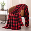 BEDELITE Fleece Throw Blanket for Couch Sofa Bed, Buffalo Plaid