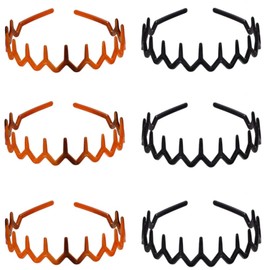 Jindizi 6pcs Toothed Hair Hoop Toothed Headband, Tooth Comb Hairband Wavy Zigzag Headband Plastic Hair Hoops Zigzag Hair Band for Women Girls Fashion Hair Hoop