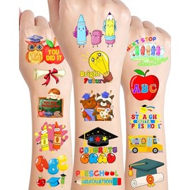 ANTING Tatuajes Temporales De Graduación De Preescolar De 2025 15 Hojas 144 Piezas Pegatinas De Tatuajes Con Temática De Graduación Suministros De Decoración Para Fiestas Recuerdos De Fiesta