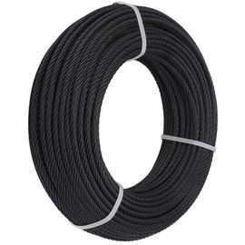 Challcrea 3/16 Black Wire Rope, T316 Stainless Steel Cable,150ft Aircraft Cable, for Deck Cable Railing Hardware Kit,7 x 7 Strand Construction