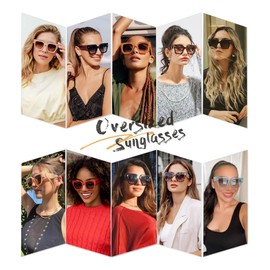 SOJOS Vintage Oversized Square Sunglasses for Women,Retro Womens Luxury Big Large Sun Glasses UV400 SJ2194 Blue